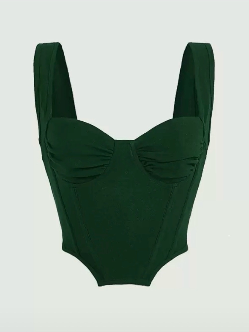 Dark Green Ruched Bust Top
